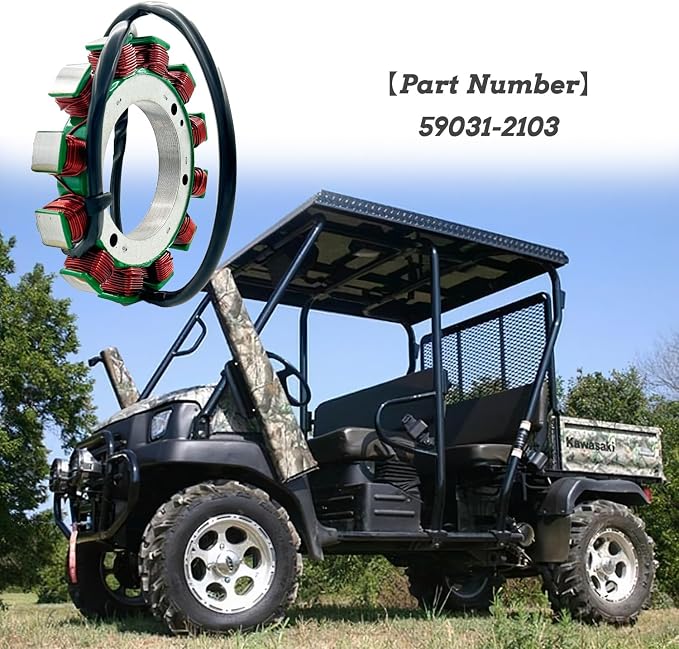 Stator Coil Compatible with Kawasaki MULE 2500 2510 4X4 2520 Turf 1994-2000 59031-2103