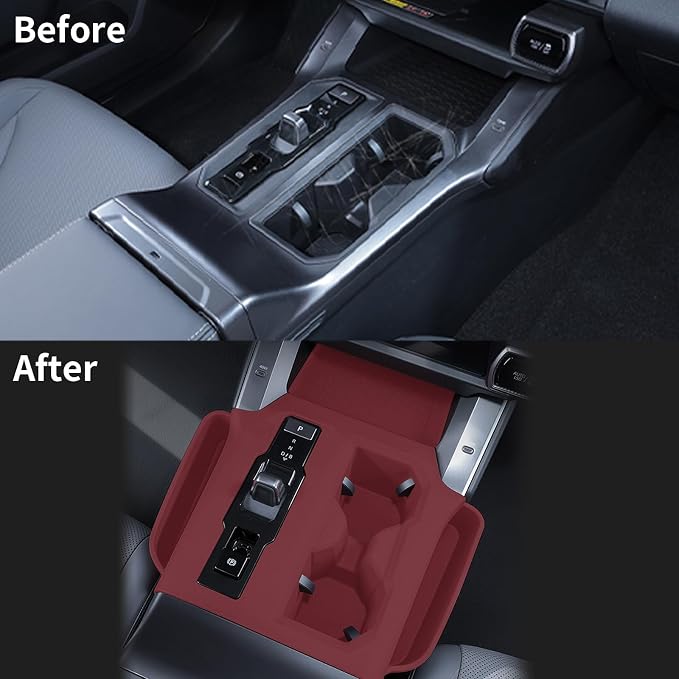 Suitable for 2026 Toyota RAV4 Central Control Protective Pad,Passenger Storage Organizer Mat,Interior Accessories Center Console Glove Box Organizer Tray (Red)