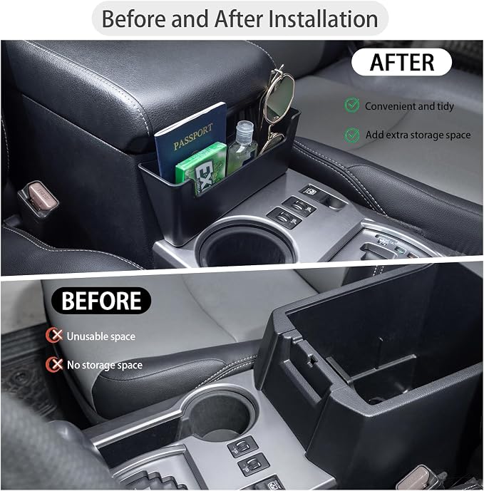 JDMCAR Center Console Organizer and Gear Shift Organizer Tray Compatible with Toyota 4Runner Accessories 2010-2024