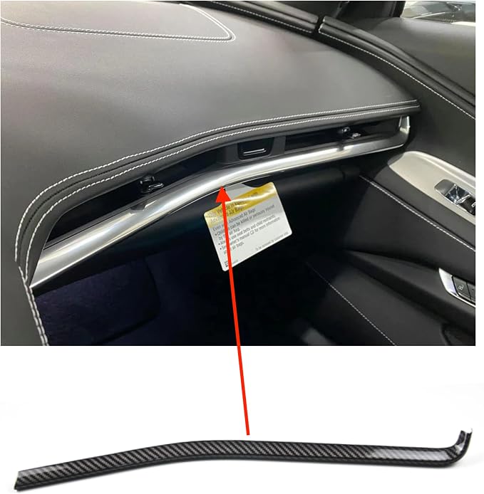 Compatible with Corvette C8 Carbon Fiber Interior Trim Kit Covers Accessories (Real Carbon Fiber) (3 Piece Kit) fits 2020 2021 2022 2023 2024 2025