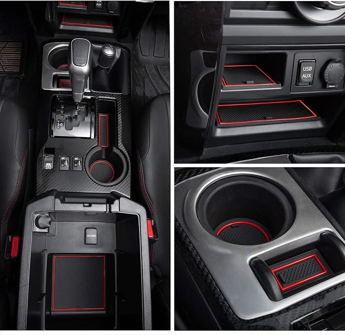 JDMCAR Liner Accessories (Red Trim) and Storage Drawer Compatible with Toyota 4Runner Accessories 2014-2022 2023 2024