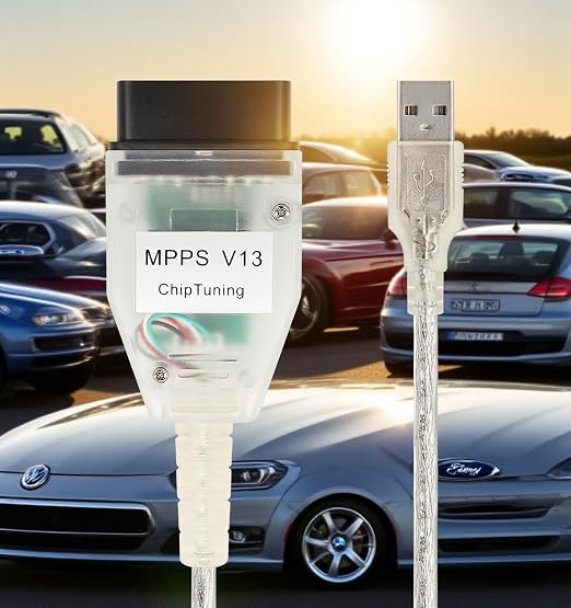 V13MPPS Programming Cable Compatible for ECU EDC15 EDC16 EDC17 MED9.X ME7.X and Siemens PPD1/X, OBD2 ECU Chip Tuning Tool. Driver/APP Must Be Installed