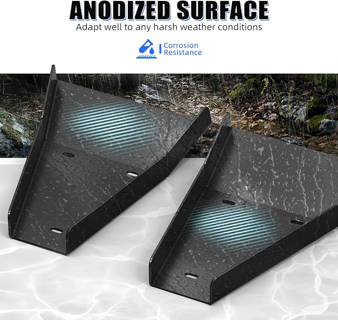 NICECNC A-Arm Skid Plates 6061-T6 Aluminum Compatible with Yamaha Raptor 700 YFM700 2006-2011 2013-2026, Raptor 700R YFM700R 2012 2016-2026, Heavy-Duty Suspension Protectors, Black CNC-Machined Guards
