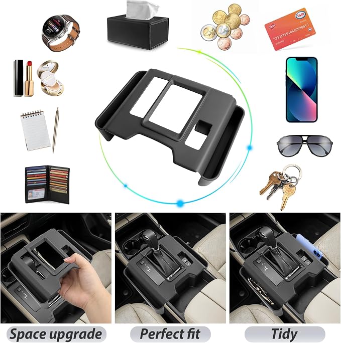 SKTU for 2026 Mazda CX-5 Gear Shift Panel for 2026+ Mazda CX-5 Gear Shift Cover with Side Storage Box Mazda CX-5 2026 Accessories Rubber Passenger Side Storage Box-Durable