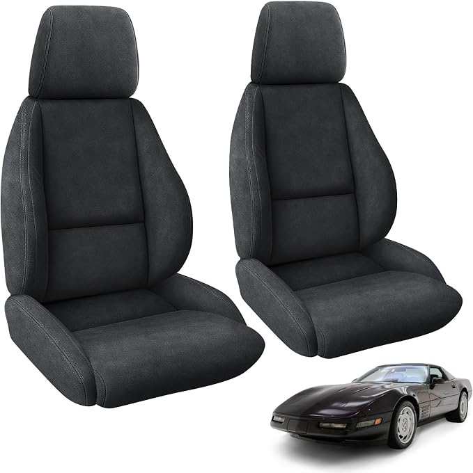 Front Bench Seat Covers Replace for 1984-1993 Chevy Corvette C4 Standard Model Seat, Soft Dutch Velvet Composite Foam Lining Breathable Seat Cover Cushion
