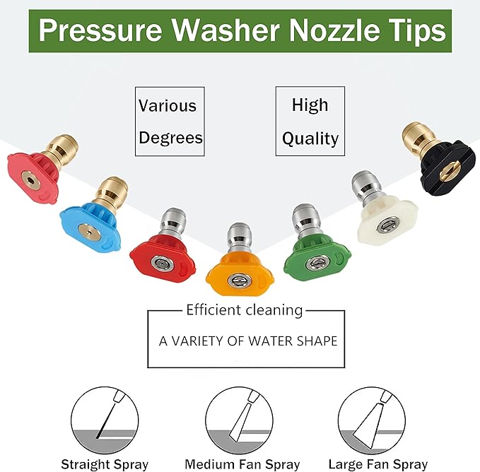 Raincovo Pressure Washer Foam Cannon, Stainless Steel Filter, Adjustable Nozzle with M22 and 1/4 Inch Quick Connect, with 7 Nozzle Tips 3.0GPM, 1/4 Inch Quick Connector