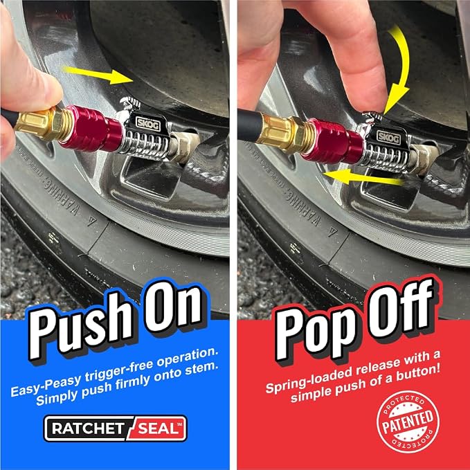 SKÖG Chuck Mates 1/4" NPT Platinum Series Locking Quick-Connect for Tire Inflation |Patented RatchetSeal Leak-Free Design | (Closed-Type)