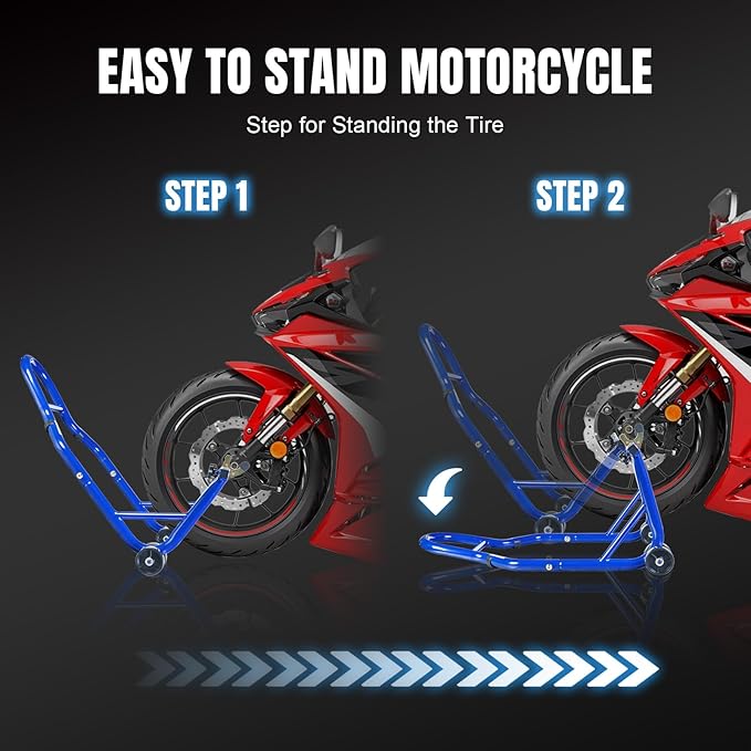 Jack Boss Motorcycle Stand Rear Combo Wheel Lift Stand, 500Lbs Capacity,Swingarm Spool Paddock Stand for Sport Bike,Fit for Yamaha, for Honda, Suitable for Kawasaki Blue