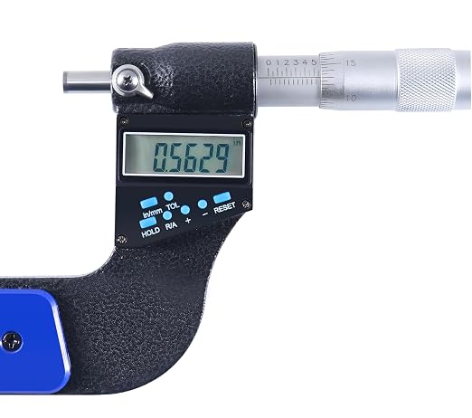 Accusize Industrial Tools 3-4''/75-100 mm 7 Keys Electronic Digital Outside Micrometers, 0.00005'' Or 0.001 mm Resolution, Ac21-4022 | IP54 Rated, 0.00005"/0.001 mm Resolution, 7-Key, ±0.003" Accuracy
