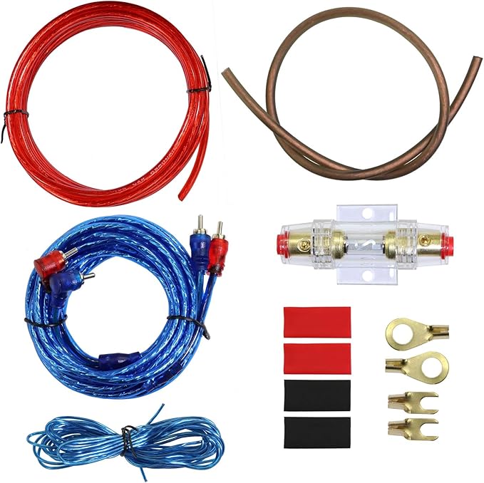 10 Gauge Car Amp Wiring Kit –Welugnal A Car Amplifier Install subwoofer Wire Wiring Kits Helps You Make Connections and Brings Power to Your Radio, Subwoofers and Speakers Amp Power Wire