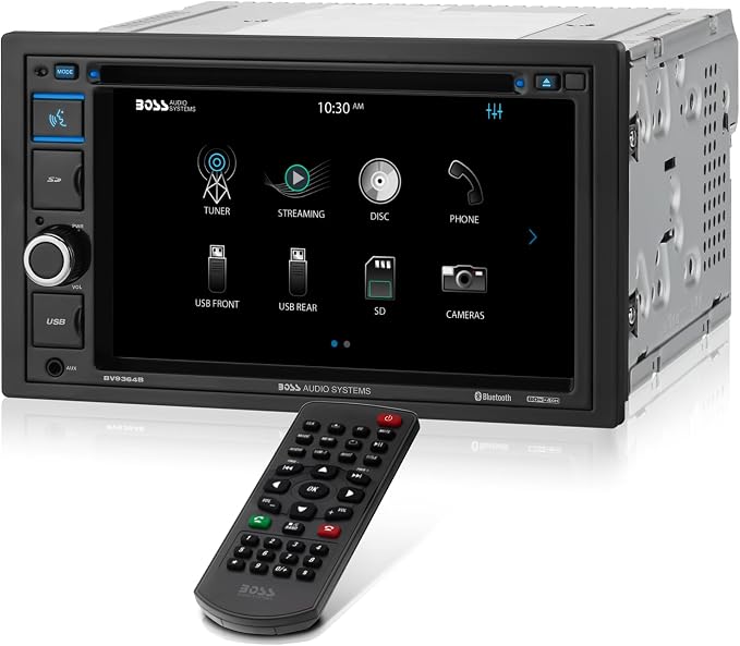BOSS Audio Systems BV9364B Car Stereo DVD Player - Double Din, Bluetooth Audio/Hands-Free Calling, 6.2 Inch Touchscreen LCD Monitor, MP3 Player, CD, DVD, USB Port, SD, AUX Input, AM/FM Radio Receiver