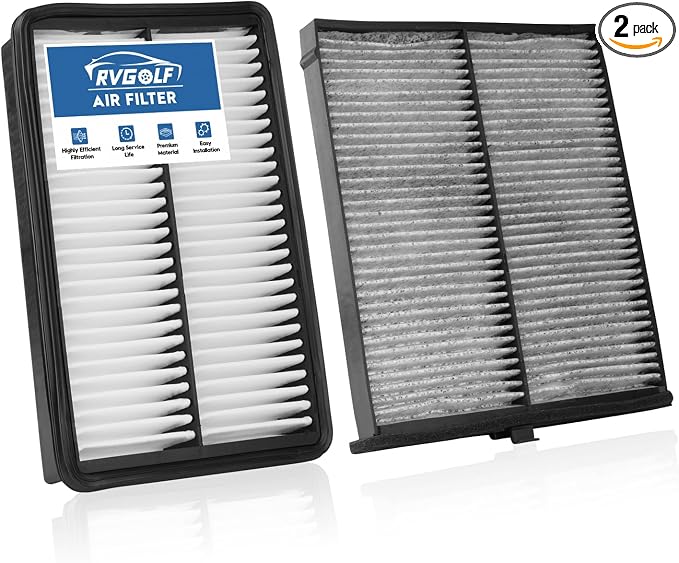 Engine+Cabin Air Filters Fit for 2014-2018 Mazda 3 (2.0L/2.5L), 2013-2023 CX-5(2.0L/2.5L), 2014-2020 Mazda 6 (2.5L) Engine Air Filter Replacement Air Filter Accessories# CF11811 CA11259