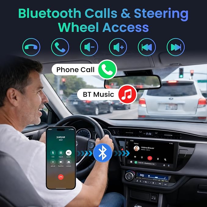 4Core 64G ROM Car Radio Stereo for Toyota Corolla 2014-2016: 5G-WiFi 10.1" 1280 * 800 Touch Screen Head Unit Wireless Carplay Android Auto Bluetooth GPS RDS EQ HiFi FM Mirror Link SWC Backup Camera