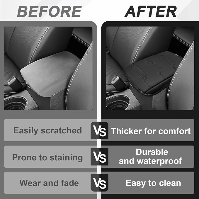 Muslogy Center Console Organizer & Armrest Cover Compatible with 2005-2021 Nissan Frontier Middle Console Divider Storage Box Armrest Pad Cushion Regular Thick