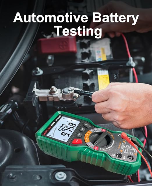 Digital Multimeter, 20000 Counts High Resolution TRMS Auto-Ranging Multimeter AC/DC Voltmeter Accurately Measures Voltage Current Resistance Diodes Continuity Duty-Cycle Capacitor Temperature
