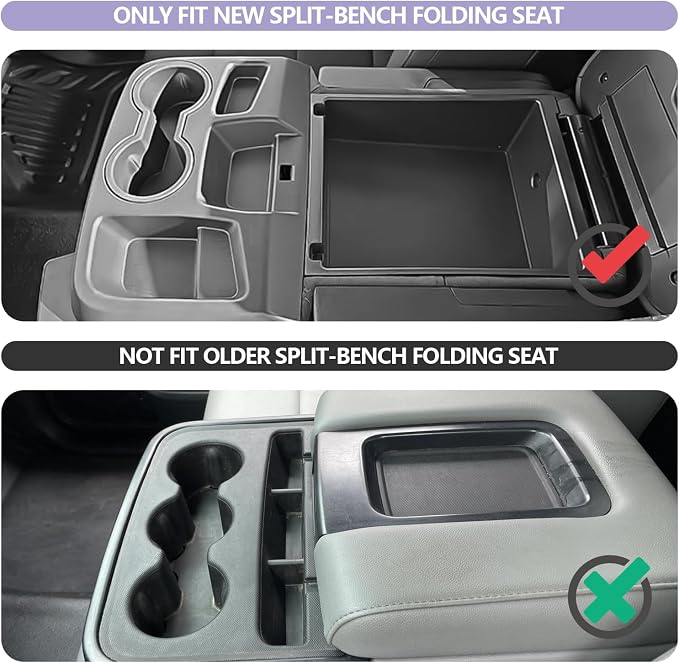 LUWU Center Console Organizer Compatible with 2019-2022 2023 2024 2025 2026 Chevy Silverado/GMC Sierra 1500 & 2020-2025 2026 Chevrolet Silverado/Sierra 2500HD 3500HD 1PC (Split-Bench Folding Seat)