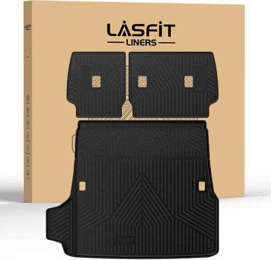 LASFIT Trunk Mat&Backrest Mat for Toyota 4Runner 2025-2026 Gasoline(Only Fit 5 Seats), All Weather TPE Custom Fit Cargo Liner for 4Runner SR5/TRD/Limited 6th gen 4 Runner Cargo Mat, Black