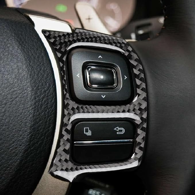 Soft Carbon Fiber Car Interior Steering Wheel Buttons 2/Piece Decorative Stickers for Lexus RC300 350 200T 15-24 Carbon Fiber Interior Accessories
