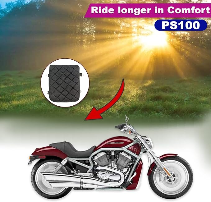 Motorcycle Gel pad seat Cushion with Memory Foam for Comfortable Travel (PS100)
