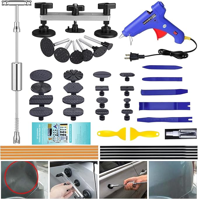Auto Dent Puller Kit, Car Paintless Dent Repair Tool for Automobile Body/Motorcycle Body/Refrigerator Dent Removal