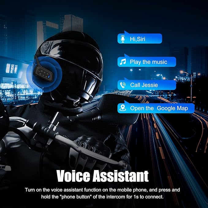 EJEAS V4 Plus Helmet Communication System, Motorcycle Bluetooth V5.1 Headset 1500m Helmet Intercom with Noise Reduction/3D Sound/FM Radio/Hands-Free, Ideal for 2 to 4 Riders Group Talking (1PC)