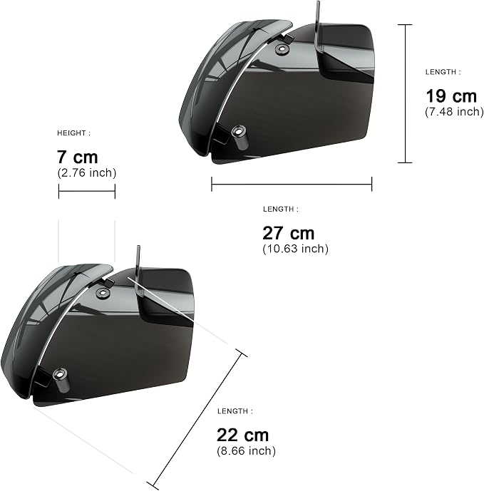 Side Wings Wind Air Deflector Fairing Fit for Harley 2024-2026 CVO Road Glide ST FLTRXSTSE 2024-2026 Road Glide FLTRX 2023-2025 CVO Road Glide FLTRXSE (Smoke)