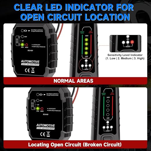 VSTM Wire Tracer Automotive Electrical Open & Short Finder, Circuit Breaker Finder, Circuit Tester, Fault Probe Cable Tracker, DC 6-42V Electrical Circuit Diagnostic Tool