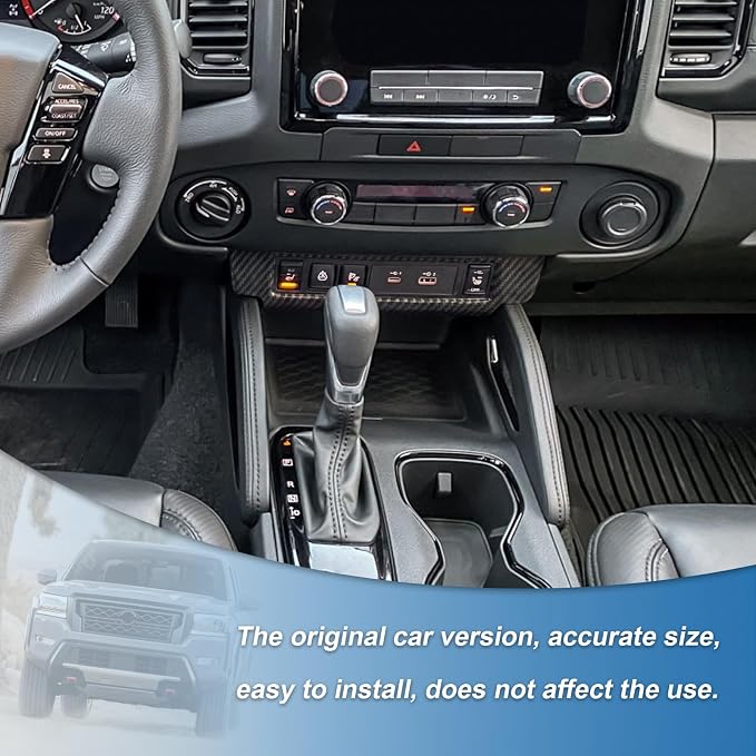 Carbon Fiber Center Console Button USB Panel Cover Compatible with Nissan Frontier 2022-2026