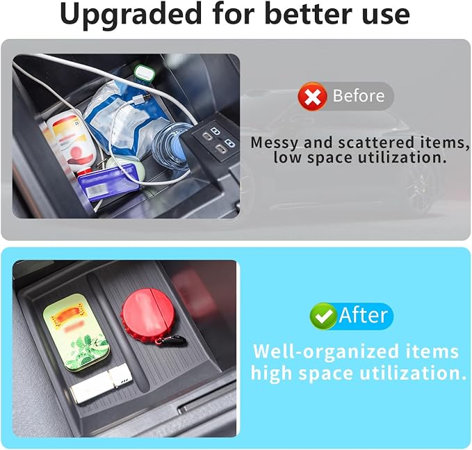 Center Console Organizer for Toyota Sienna 2021-2026 [lid + box Double-Layer Storage] Silicone material for Sienna Interior Accessories