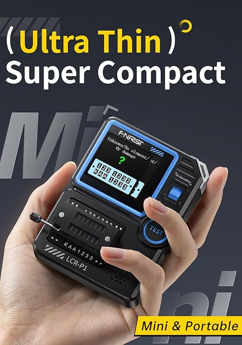 FNRSI LCR-P1 Transistor Meter Multifunctional Capacitor Tester ESR Diode Triode NPN PNP MOSFET SMD NEC Infrared Decoding Anti-Burn