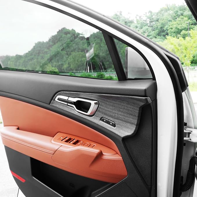 Car Interior Door Frame Cover Trim Sticker Door Lock Button Decor Trim Compatible with Kia Sportage 2023-2026 Accessories (Wood Grain Style)