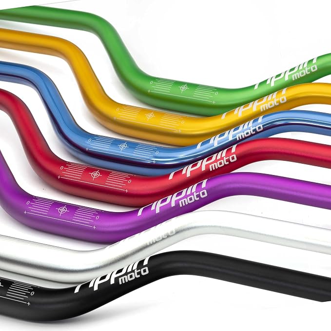 Rippin Moto RISE3 E-Moto Handlebars for Sur-Ron - 3" Rise x 770mm Wide, 22mm Ends, 31.8mm Center - Riser Bars for Talaria Sting, E-Ride PRO, Rawrr Mantis, Vetra Blazer, Surron LBX (Blue (Polished))