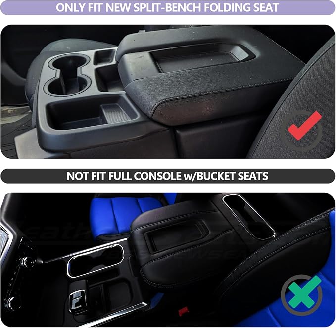 LUWU Center Console Organizer Compatible with 2019-2022 2023 2024 2025 2026 Chevy Silverado/GMC Sierra 1500 & 2020-2026 Chevrolet Silverado/Sierra 2500HD 3500HD 2PCS (Split-Bench Folding Seat)