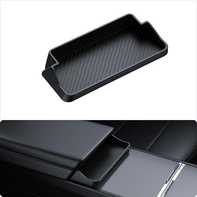 BASENOR 2024-2026 Tesla Model 3 Highland Sunglasses Holder and Rear Center Console Organizer