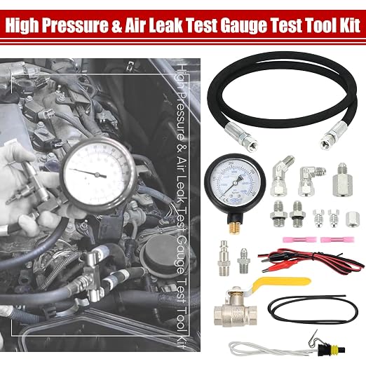 PTNHZ High Pressure & Air Leak Test Gauge Test Tool Kit Compatible with Ford 6.0L 7.3L Powerstroke 94-07