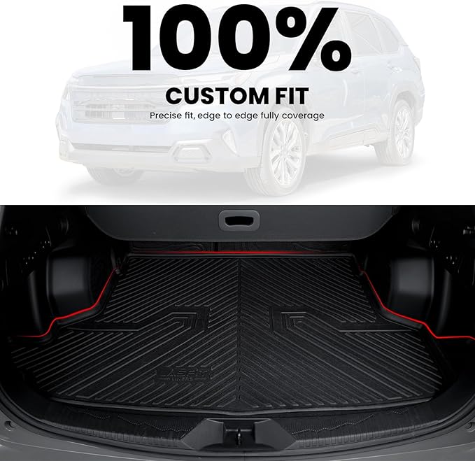 LASFIT Cargo Tray Mat & Backrest Mat for Subaru Forester 2025-2026 (Not Fit Hybrid & Wilderness), All Weather TPE Custom Fit Easy Clean Trunk Mat for Forester 2025 2026 Car Cagro Liners,Black