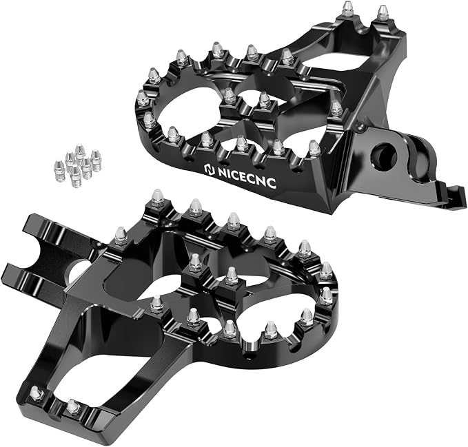 NICECNC Black Extender Foot Pegs Footrests | Compatible with Honda CR125R 250R 02-07 CRF150R 07-22 CRF250R 04-24 CRF450R 02-24