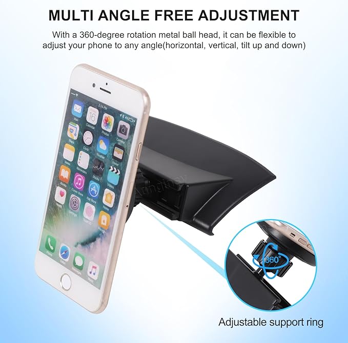 Car Magnetic Suction Phone Holder Compatible with Toyota Tundra/Sequoia 2007-2013 Center Console Air Outlet Vent Upper Panel Mobile Phone Mount Dashboard Hands-Free Cell Phones Bracket Accessories
