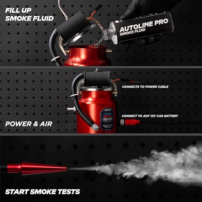 AutoLine Pro EVAP High Volume Smoke Machine Leak Tester with Built-in Air Pump - Shop Series Plus - Automotive Smoke Tester for Vacuum Leak Detection - Ceramic Coil and Best Ranked Smoke Fluid
