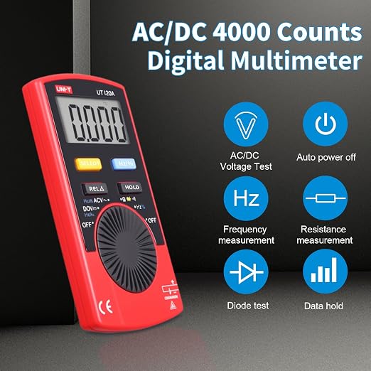 UNI-T UT120A Handheld Pocket Size Digital Multimeter AC/DC 600V Auto Range Continuity Buzzer Voltage Meters Testers