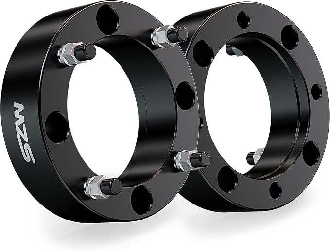 MZS 4x156 Wheel Spacers, 2" Thick 131mm Bore 3/8"-24 Studs Compatible with Ranger RZR Sportsman Xplorer 400 500 600 700 800 - ATV 4 Lug for Lakota KSF 250 KXT 250, Black Set of 2