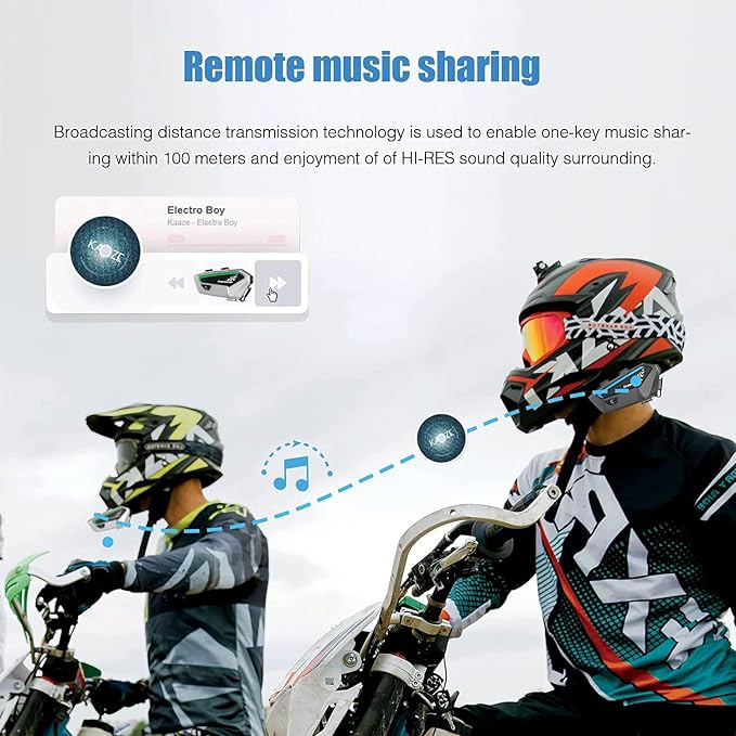 FreedConn FX Motorcycle Bluetooth Headset with Music Sharing, 2pcs FX 10 Riders 1500m Group Helmet Bluetooth Intercom with Noise Cancellation/FM Radio, /Universal Pairing/Silver Ultra-Thin Body