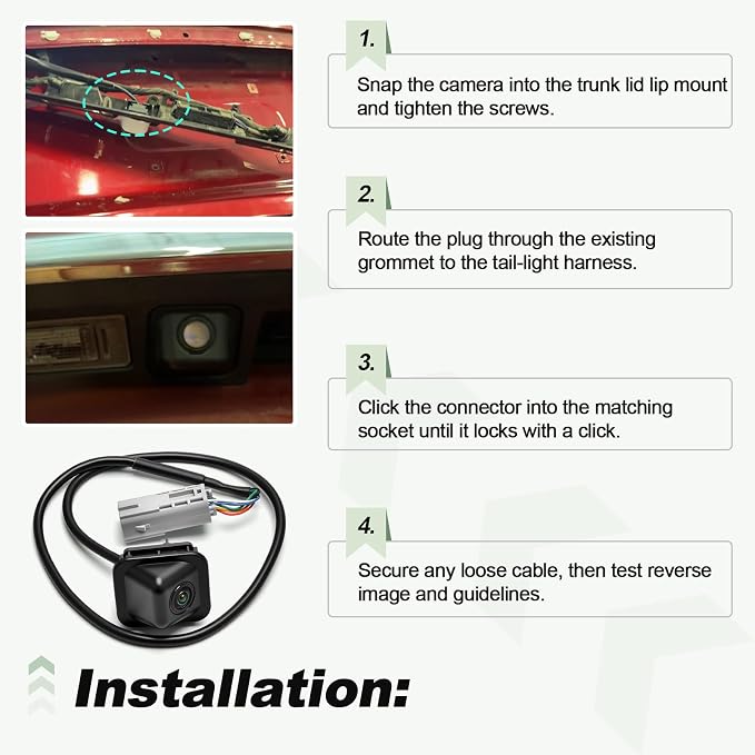 Backup Rear View Parking Camera Compatible with 2014-2020 Chevy Impala 2014 Impala ECO Replace GM1960113 590110 590-110 23323779 22740367