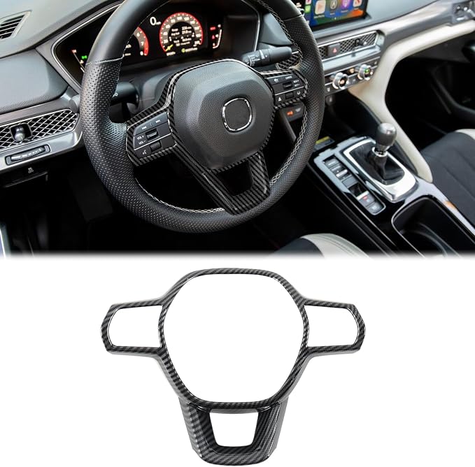 Carbon Fiber Steering Wheel Cover Compatible with 2023–2026 Acura Integra