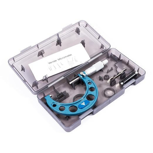 PEC Tools 2-3” Outside Micrometer, Industrial-Grade Precision Measuring Tool, Hardened Steel, High-Accuracy Micrometer with Ratchet Stop & Carbide-Tipped Measuring Faces for Machining & Engineering