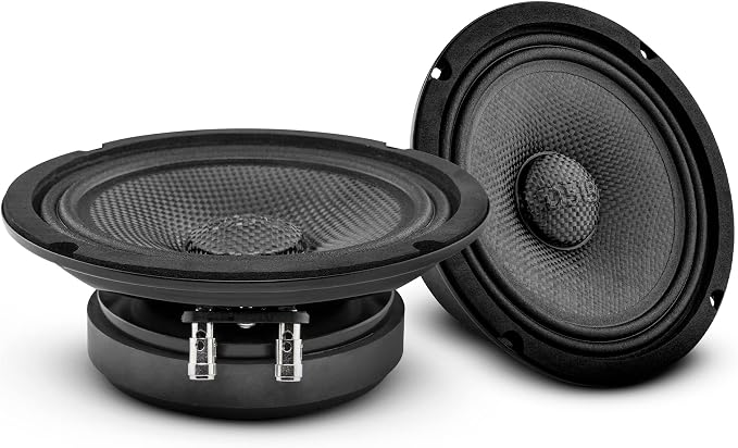 DS18 PRO-CF6.4SL 6.5" Slim Speaker 500 Watts RMS Max Power 4-Ohms Carbon Fiber Cone Water Resistant Mid-Bass Loudspeaker - Great Speaker for Motorcycles and Powersports - 1 Speaker