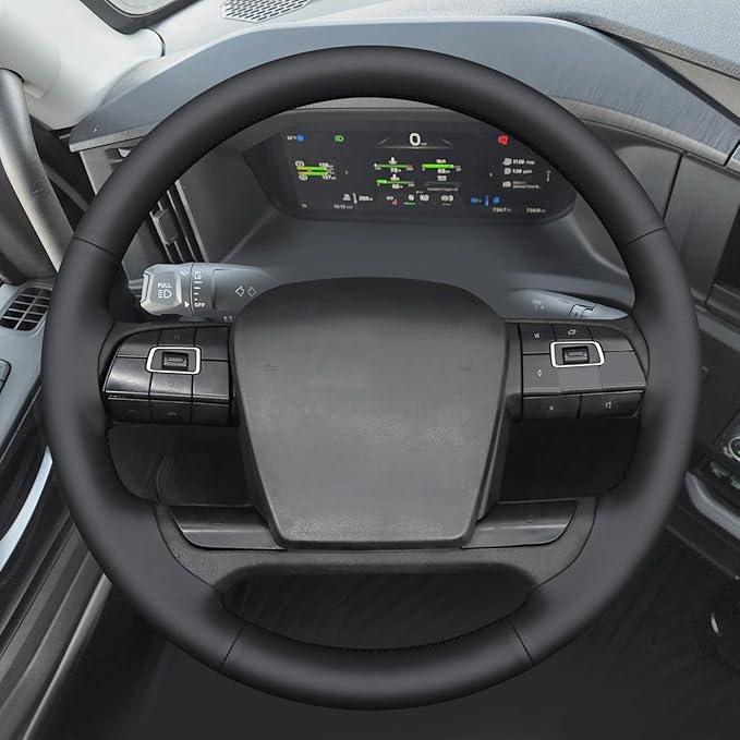 MEWANT Hand Sewn Steering Wheel Cover Wrap for Volvo VNL VNR FM FH 2017-2025 Steering Wheel Accessories for Volvo FM
