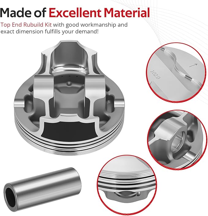 JAVIK 3YF-11631-00-X0 Top End Rubuild Kit Oversized 102mm Forged Piston For Yamaha Grizzly Rhino Raptor 660 YFM660F/R YXR660 2001-2008