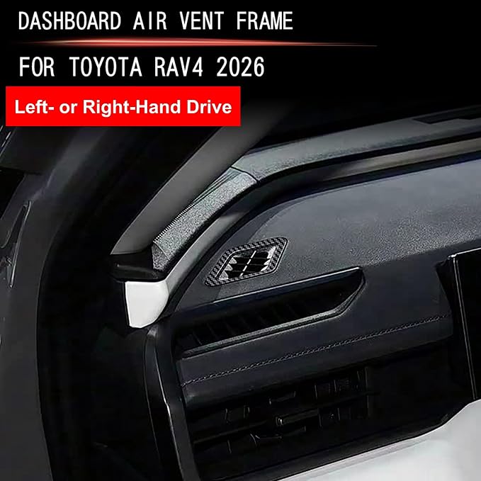 Center Console Dash Board Air Vent Trim Compatible with Toyota RAV4 XLE Premium/LE/SE/XSE/Limited/Woodland 2026+, Upper Air Vent Cover Trims for RAV4 2026 2027, Air Condition Outlet Cover Trim(Black)