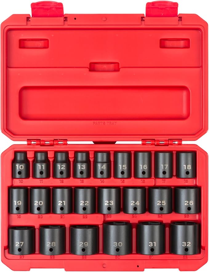 TEKTON 1/2 Inch Drive Impact Socket Set, 23-Piece | SID92322